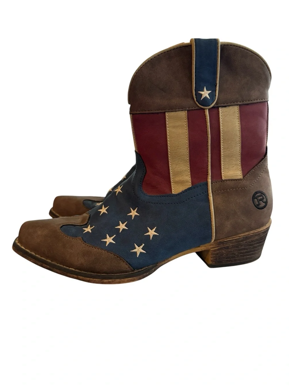 Roper USA Flag Cowgirl Boots Women’s Size 11 Patriotic Boots Rodeo July 4th - Picture 3 of 11